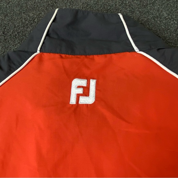 FootJoy Quarter Zip Orange Grey Jacket Windbreaker Men’s Size Small - Picture 8 of 13
